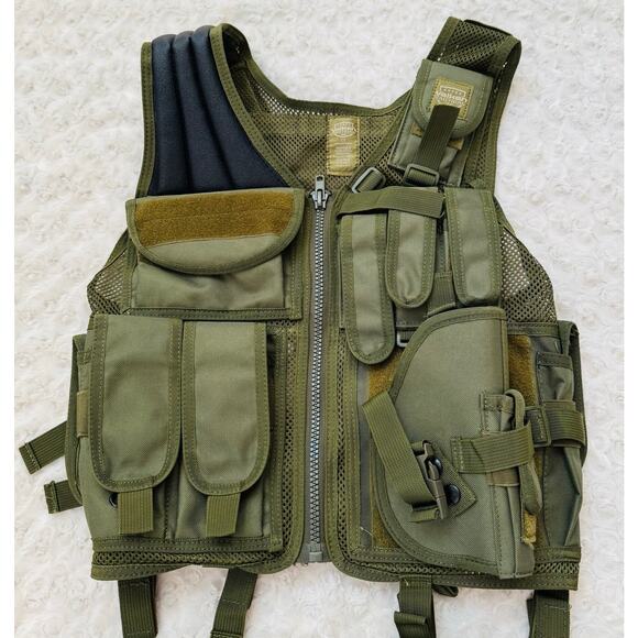 Valken Tactical Adult Crossdraw Airsoft Paintball Olive Green Vest Sz Medium - Picture 2 of 16